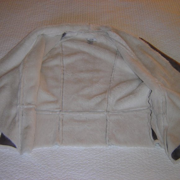 Cache Metallic Faux Shearling Open Jacket Sz L - Picture 5 of 8